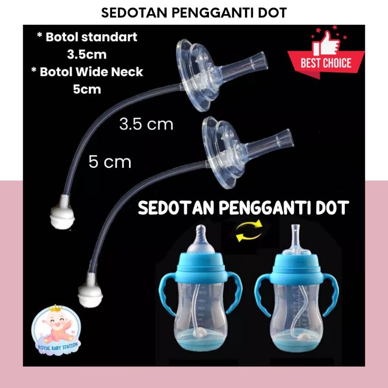 Sedotan Pengganti Dot Botol Susu Wide Neck 5cm dan standart 3.5cm Universal