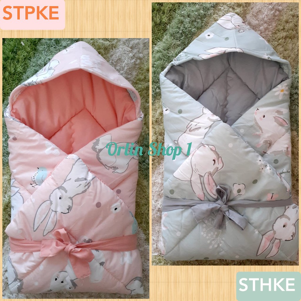 Selimut topi bayi / Hoodie blanket baby / selimut bayi / bedcover baby