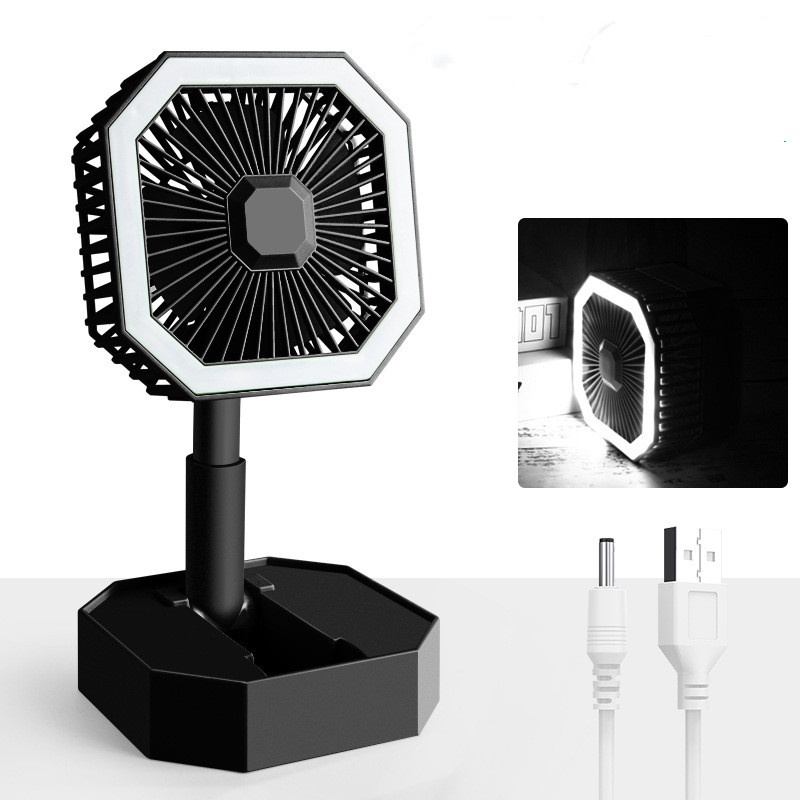 Kipas Angin Portable 2 IN 1 Mini Fan LED Lipat kotak kecil universal Kipas Pendingin lampu belajar tidur hias meja hemat tempat penyejuk multifungsi