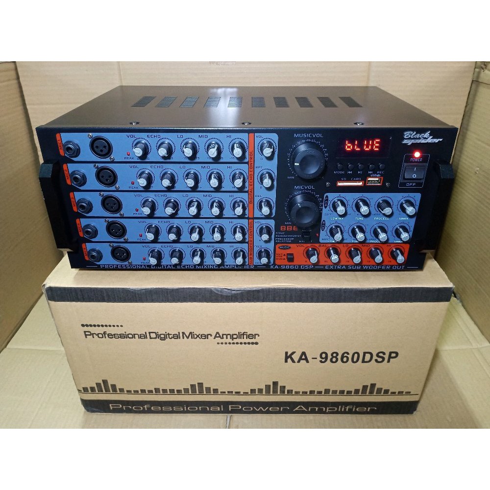 AMPLI BLACK SPIDER KA 9860DSP PROFESIONAL DIGITAL MIXER AMPLIFIER