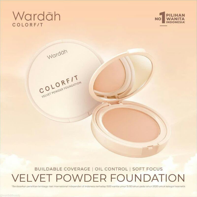 WARDAH Colorfit Velvet Powder Foundation 13gr (Bedak Padat)