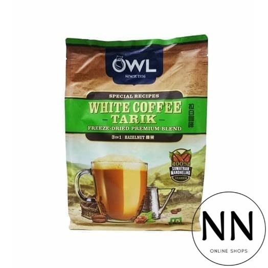 OWL White Coffee Tarik HAZELNUT 3 in 1 Freeze Dried Blend / Kopi Putih
