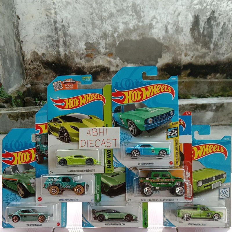 Hotwheels lamborghini sesto elemento hijau hummer h2 green diecast hot wheels range rover classic 69