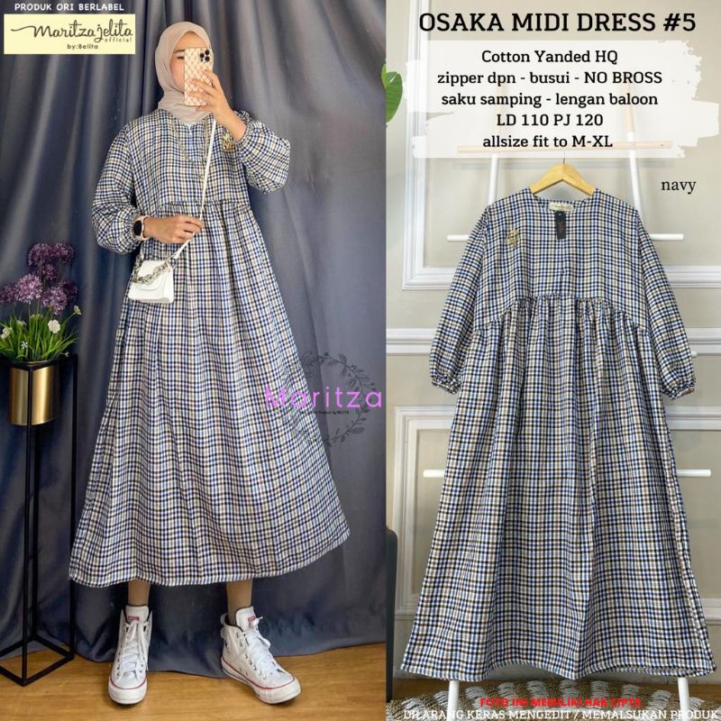 Osaka  MIdi Dress #05/Midi Dress/Gamis/Baju Muslim/Baju Wanita/Pakaian Wanita