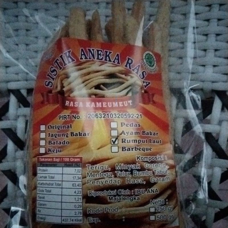 

sistik rasa rumput laut