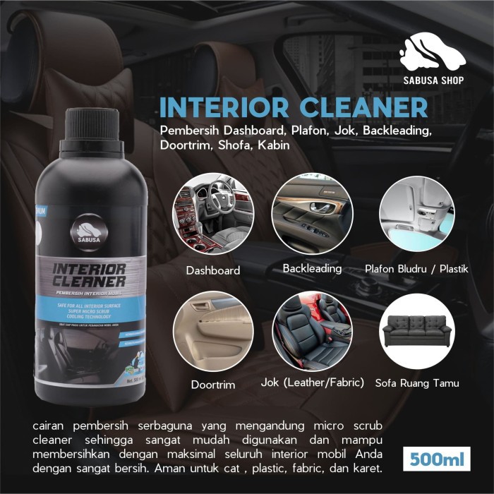 SABUSA interior cleaner jok dashboard flapon mobil 500 ml