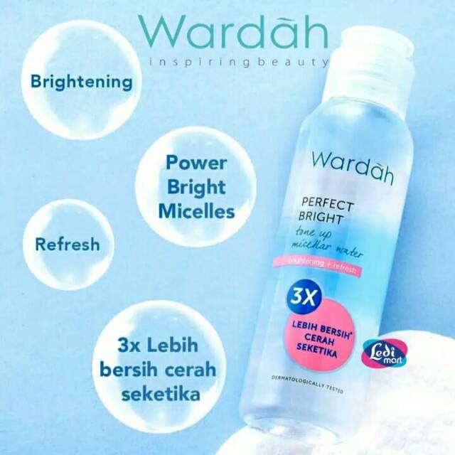 Wardah Perfect Bright Tone Up Micellar Water  Brightening +Refresh 100 ML