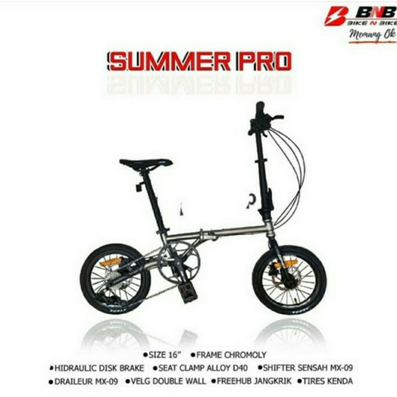 Sepeda lipat BnB Summer Pro 16 " 9 speed