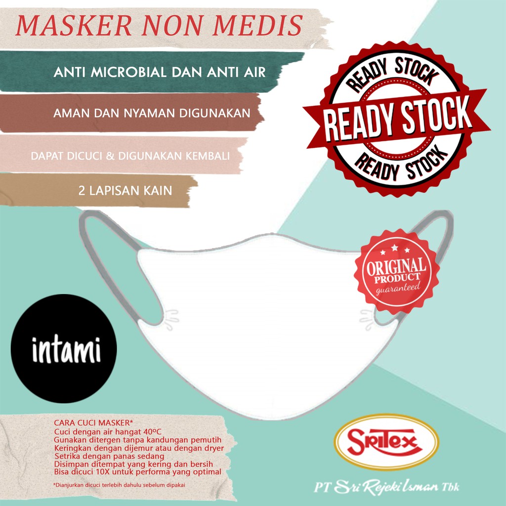  Masker Kain Sritex  Dapat Dicuci Non Medis Anti Bacterial 