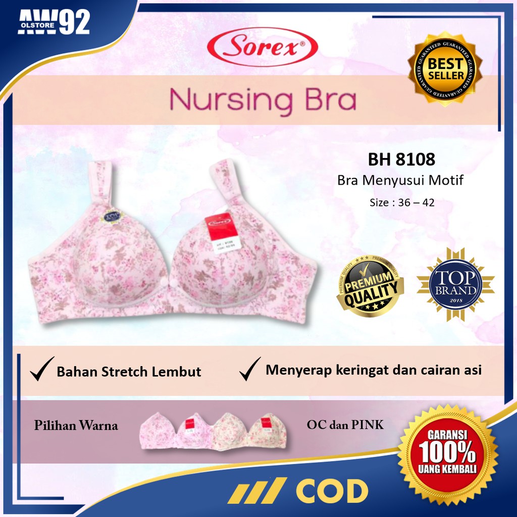 Bra Menyusui Sorex Tanpa Kawat Pakaian Dalam Bh Kutang Menyusui Bayi Newborn Murah Nursing Bra BM04