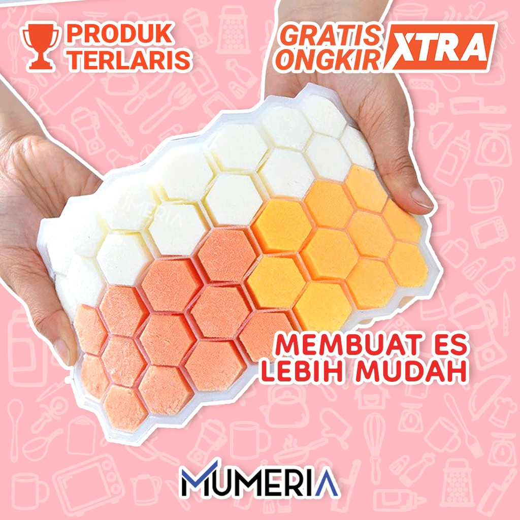 Cetakan Es Batu Ice Cube Tray Agar Jelly Buah Coklat Silikon Honeycomb Flexibel Hexagonal Food Grade