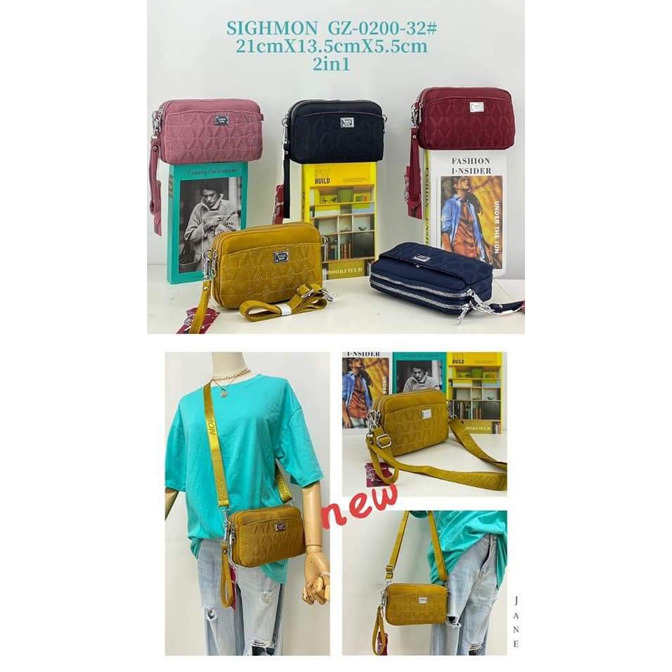 TERBARU.!!!! Sighmon Slempang GZ 0200-41. Tas selempang wanita Tas Wanita Tas Sighmon Kanvas Tas Wanita Import Sighmon ORI BISA BAYAR DITEMPAT.!!!!