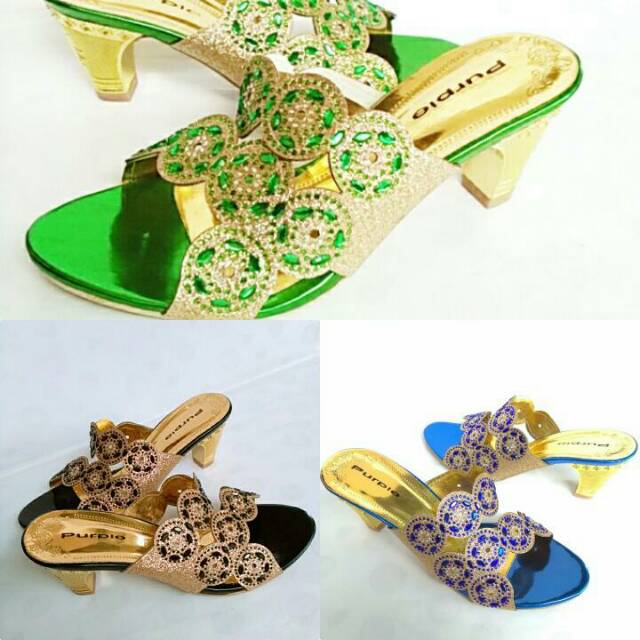SENDAL PESTA WANITA PURPLE SENDAL WANITA