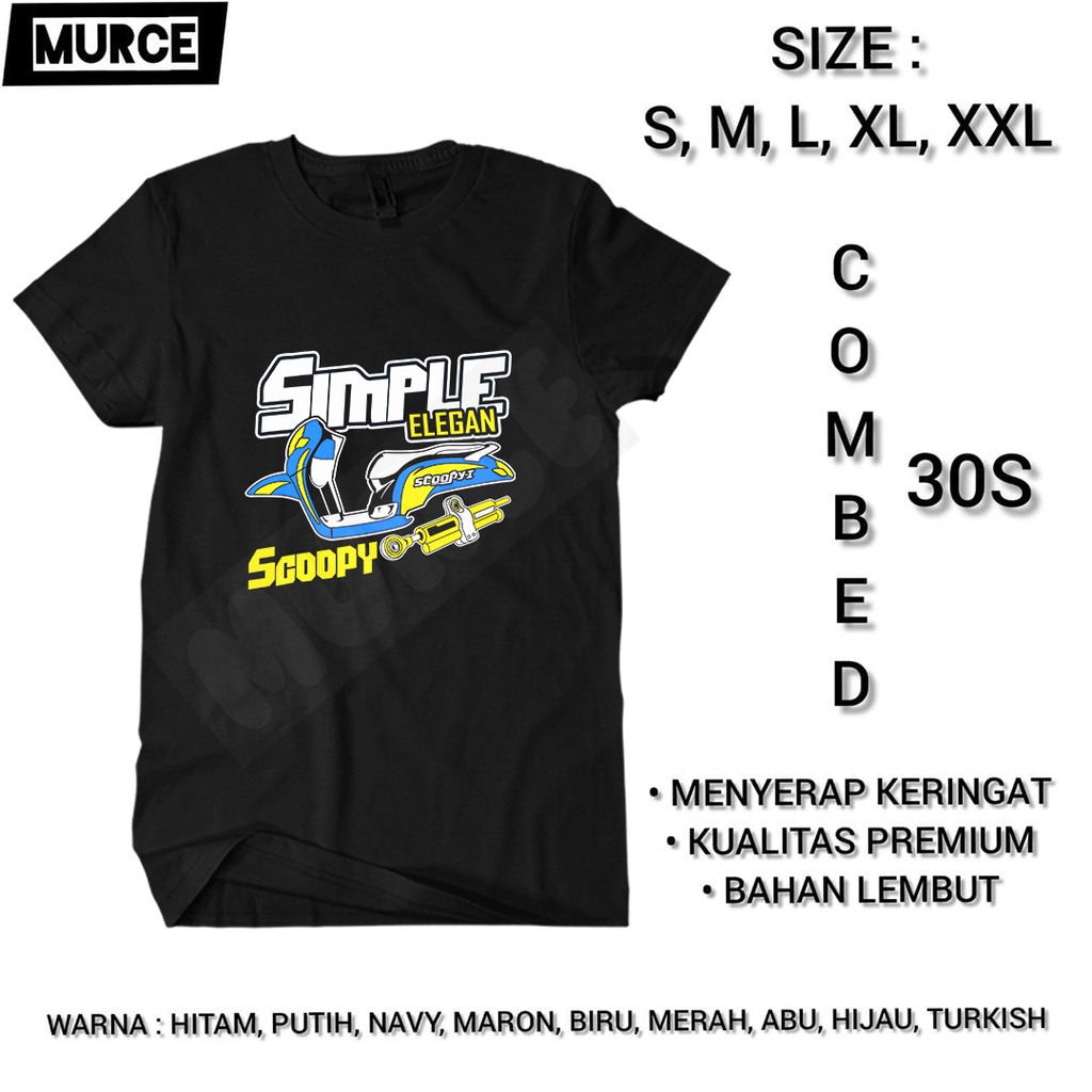 Kaos Pria Dewasa Custom Simple Elegan Scoopy Baju Otomotif Motor Keren Racing Kekinian Distro Terlar