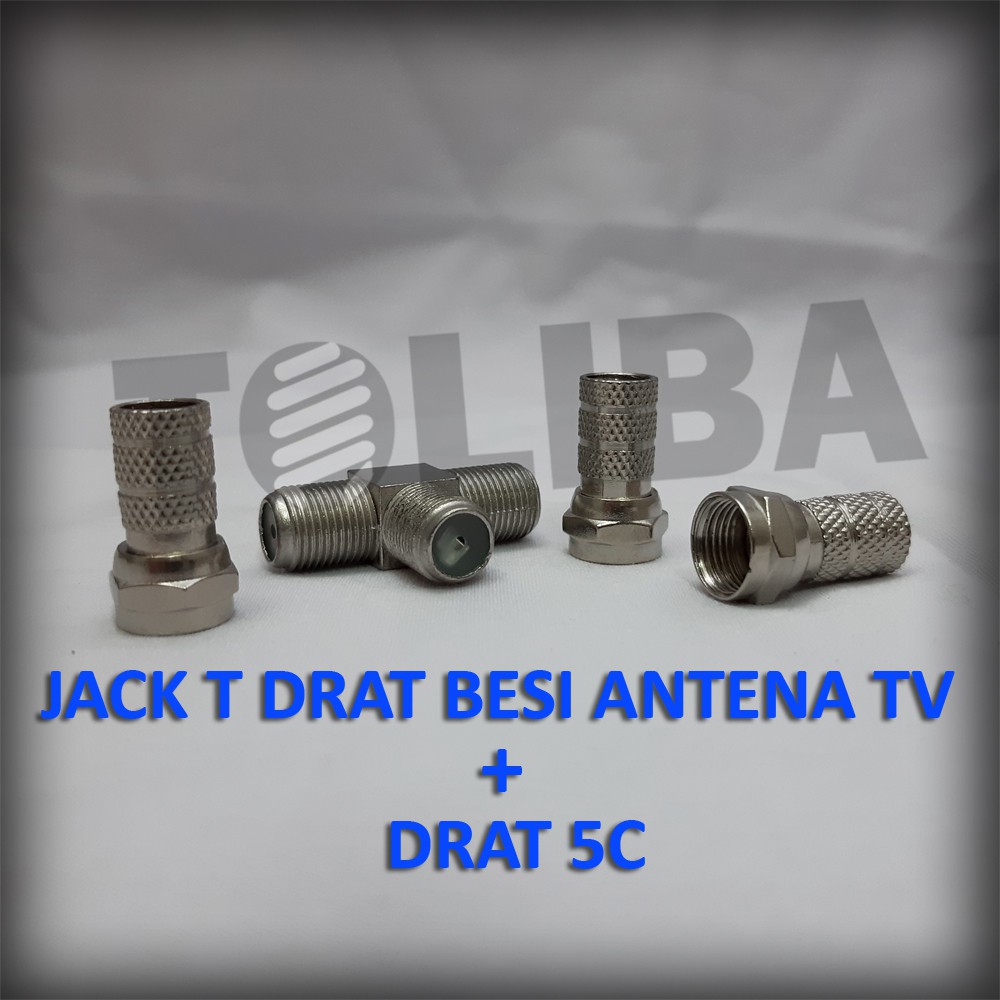 jack cabang T TV RG6 untuk cctv antena tv/ t tv + 3F connector drat 5c