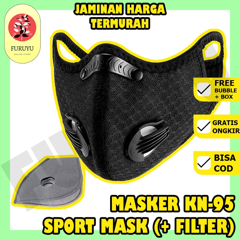 Premium Masker Respirator Ventilator Filter Udara Kn 95 Breatheable Sport Mask Impor Bisa Dicuci