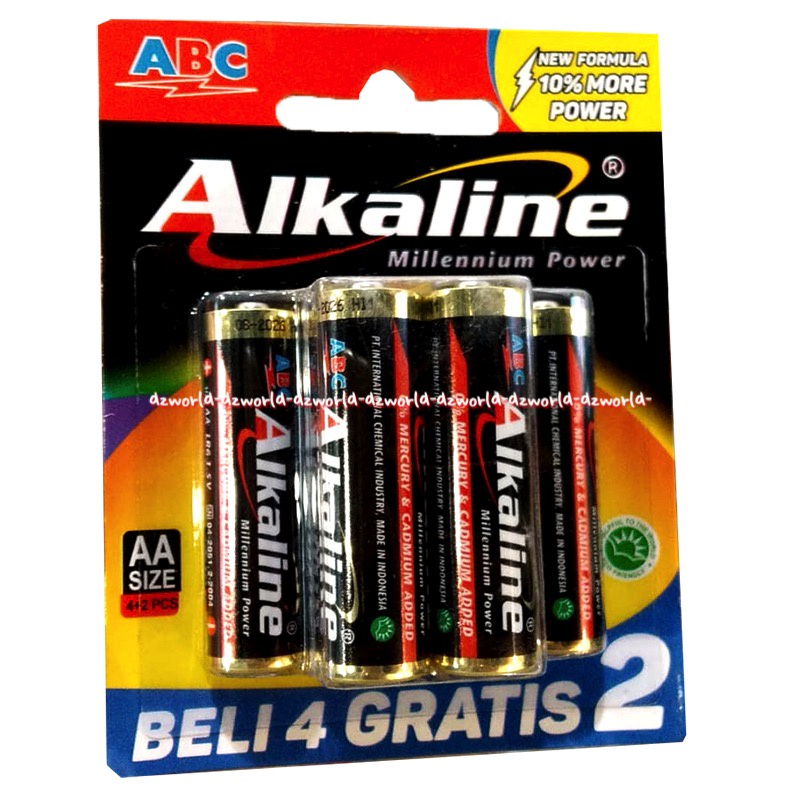 ABC Alkaline MillenniumPower AA Baterai AA Beli 4 Gratis 2 Batrai Jam Dinding A2 Battery Batre Batu Battrai ABC Alkalin