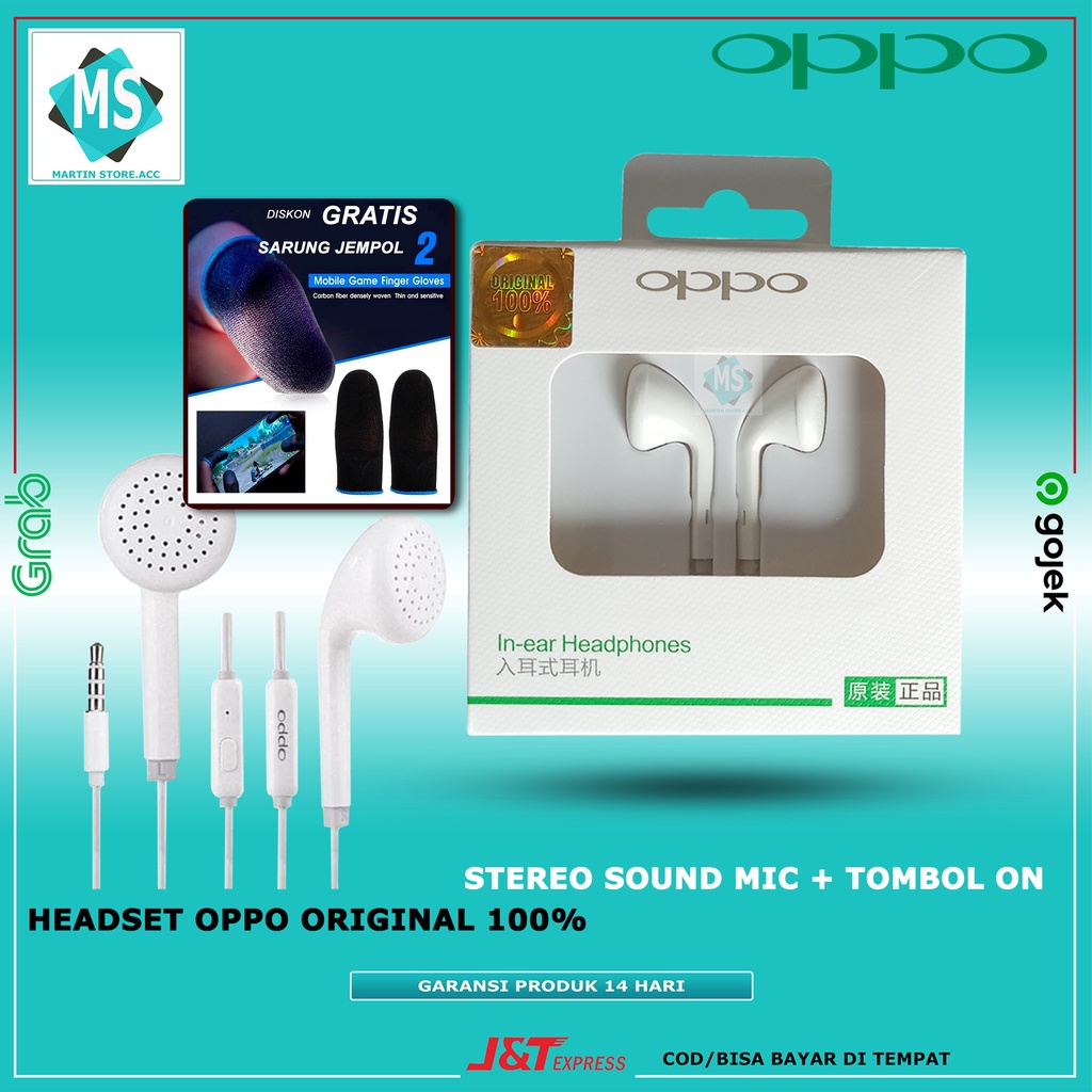 Headset Oppo Original 100% / Headset Oppo F9 F7 F5 F5 plus F3 plus F1 F1s F1plus A37 A83 A71 A3s A7