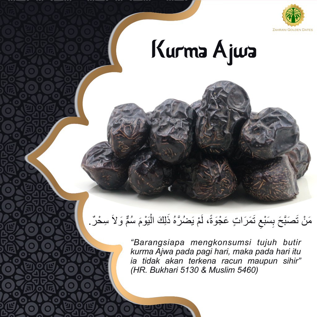 Kurma Ajwa Golden Tamr Kurma Nabi Asli Madinah Premium 500 gr