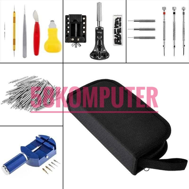 Watch Repair Tool Kit Reparasi Jam Tangan Lengkap Alat Servis Jam Tangan Paket Terlengkap Alat Servis Jam Tangan Paket Lengkap Set Komplit Peralatan Reparasi Jam Tangan Repair Tool Kit Set