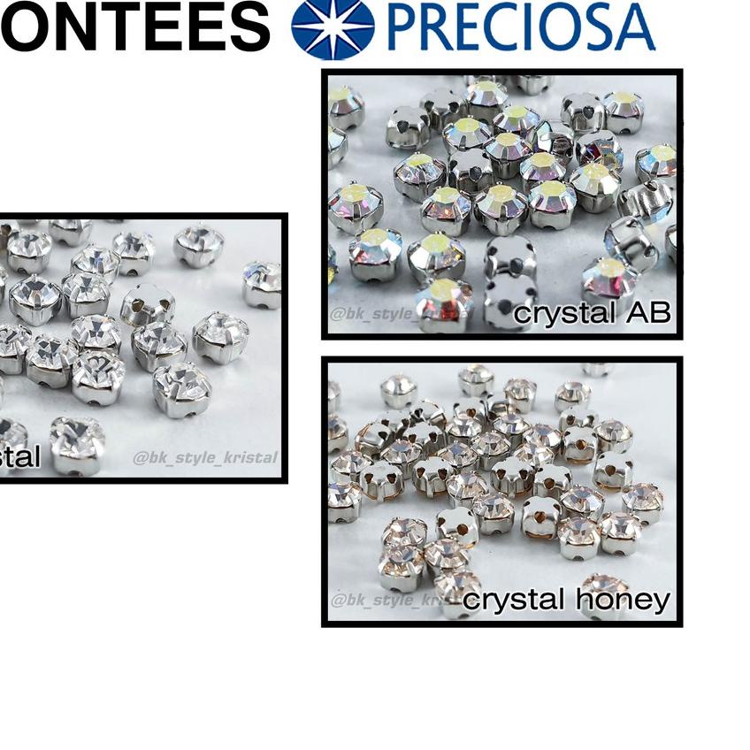 ➪ Kristal Cangkang Montees Preciosa Kaki 4 Warna Crystal Clear, Crystal AB, Crystal Honey - 1gross ➶