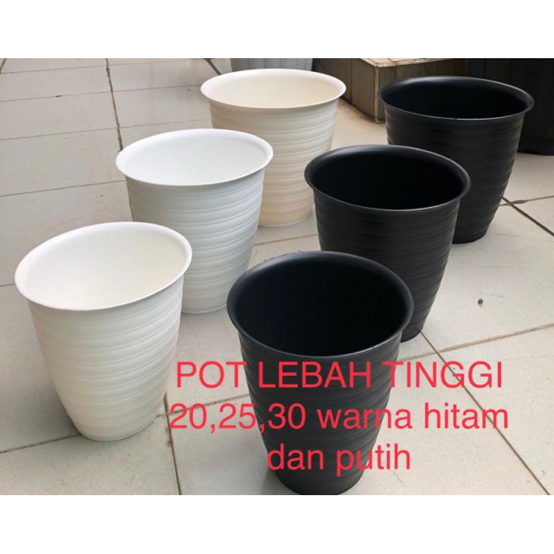 pot lebah tinggi hitam