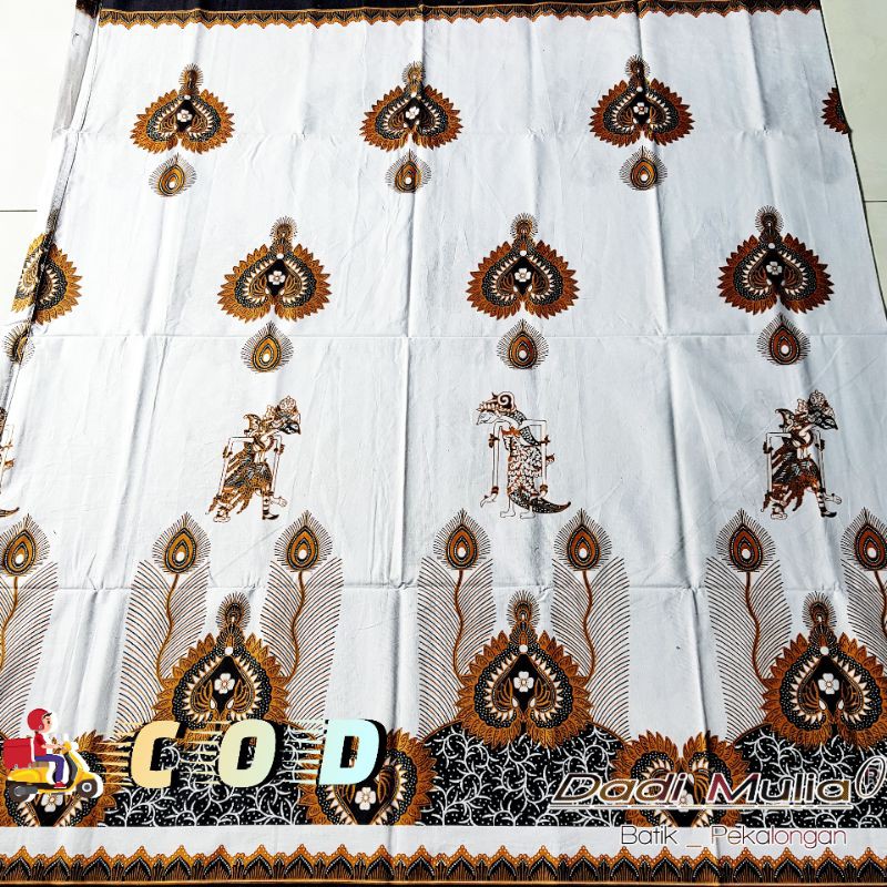 SARUNG PRIA DEWASA BATIK WAYANG WHITE TERLARIS WAYANG BATIK KANG SANTRI MOTIF NU TERBARU GUS AZMI