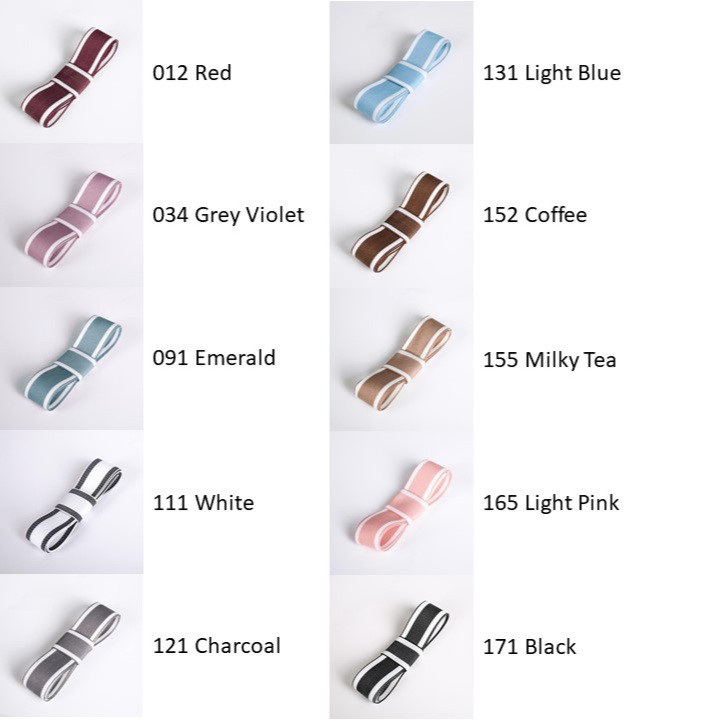

(RB 1) - (1 meter) Pita Import White Lining Korean Ribbon Dekor Bunga Pita Kado