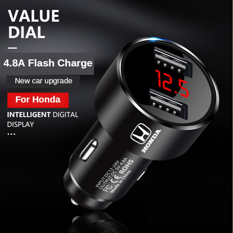 Charger Mobil MINI USB 4.8A / QC4.0 Fast Charging Untuk Honda City / C70 / Vezel / Stream / Fit / Freed / CRV / Hv / Jazz