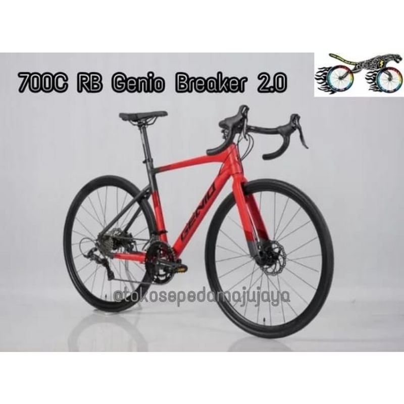 sepeda balap 700c Genio Roadbike breaker 2.0 Alloy 18 speed by united