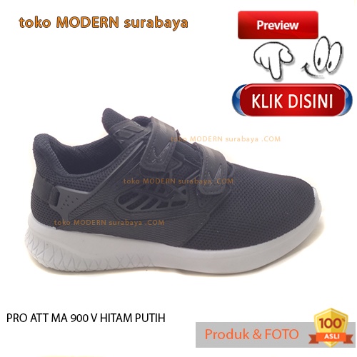 PRO ATT MA 900 V HITAM PUTIH sepatu anak sekolah sepatu sneaker velcro