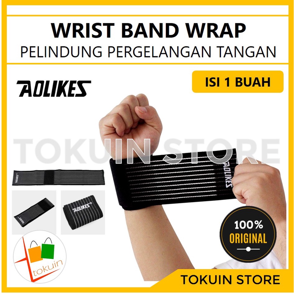 Wrist Band Hand Wrap Wristband Support Pergelangan Tangan Aolikes Gym