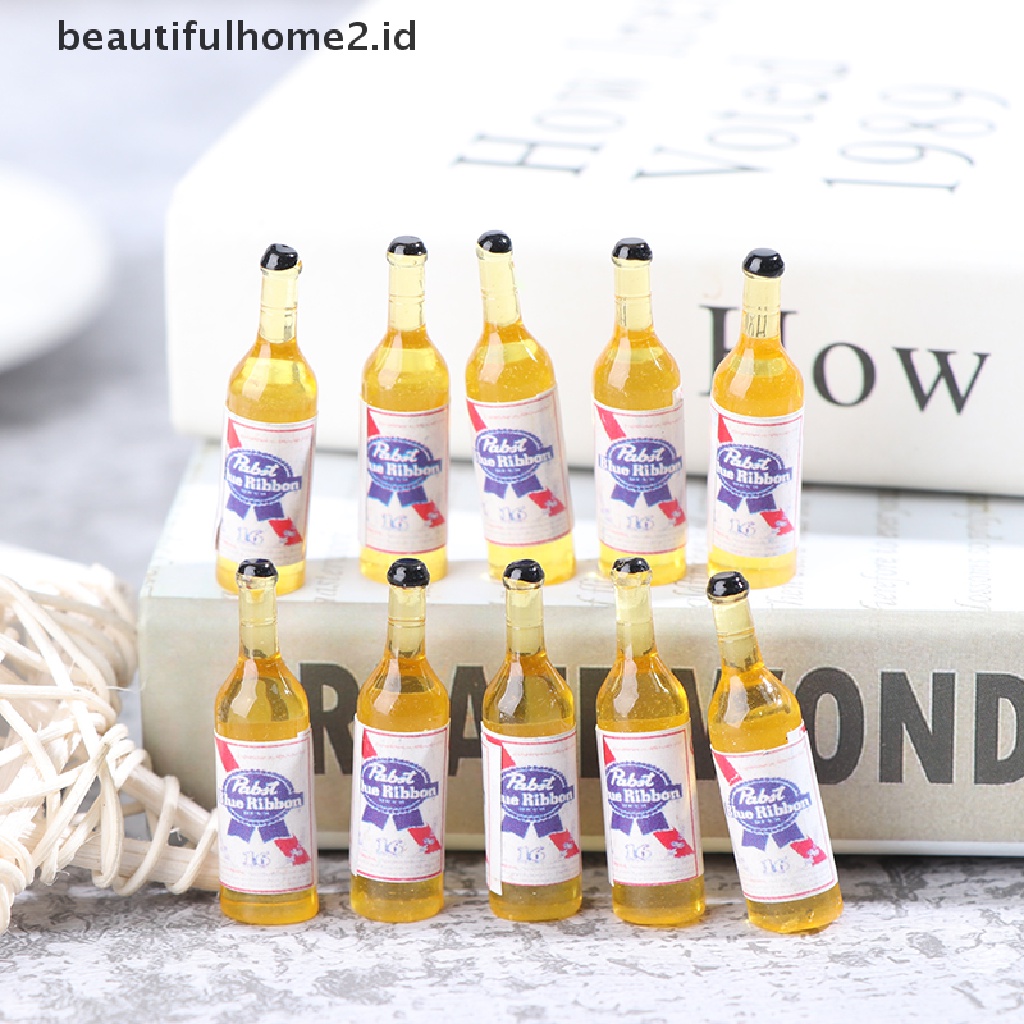 (Beautifulhome2.Id) 10pcs / Set Mainan Miniatur Botol Wine Bahan Resin Untuk Aksesoris Rumah Boneka 1 / 12