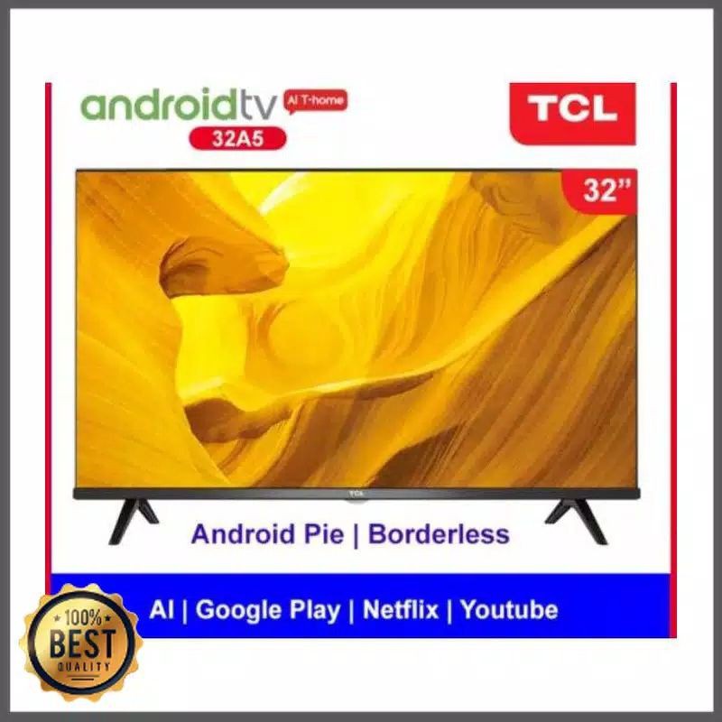 TV LED ANDROID 32 inch TCL 32A5+ Android 11 Garansi Resmi Khusus Jawabarat Jabodetabek (Kota bandung dan Cimahi Bisa COD)