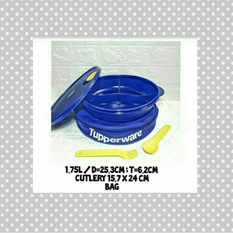 Tupperware large crystalwave lunch set / wadah bekal murah