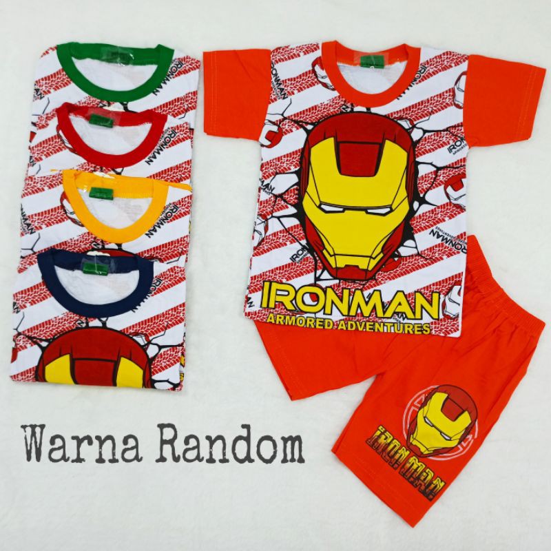 Ss#172 Setelan Anak Size 2-4th bahan Kaus motif Superhero / Baju Set Anak Cowok / Pakaian Anak Cowok