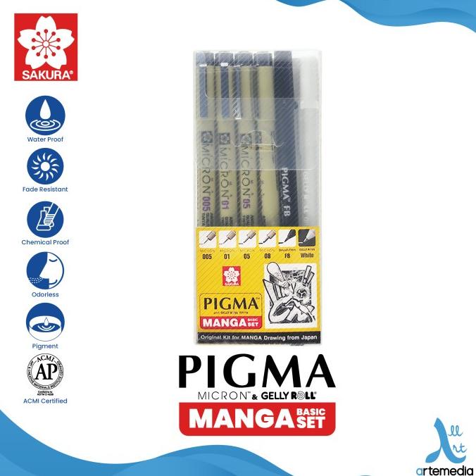

gunturputra39 Drawing Pen Sakura Pigma Micron Manga Basic Set Pulpen Gambar TERLARIS TERPERCAYA ORIGINAL