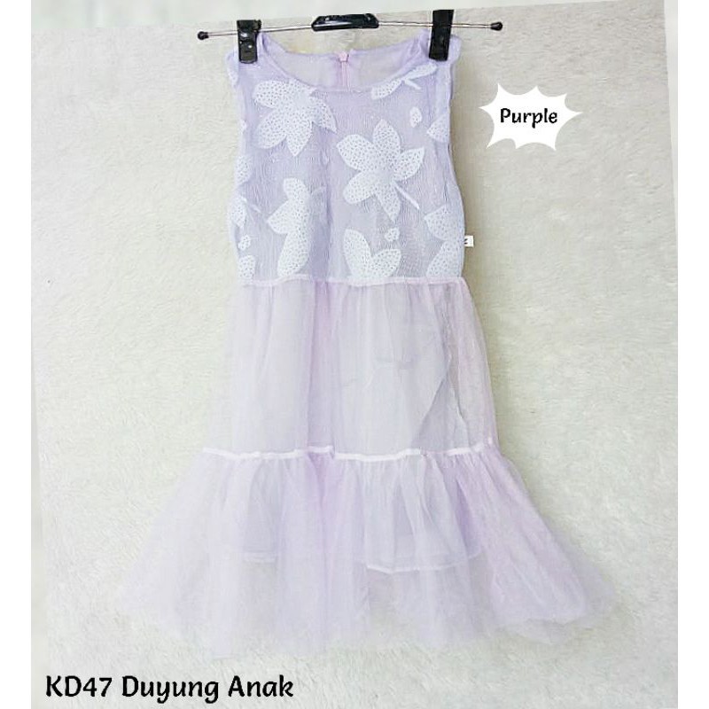 Duyung Dress Brokat Anak Tile Impor Furing Party Gaun Kid Import Tutu Skirt Flower Brukat KD47