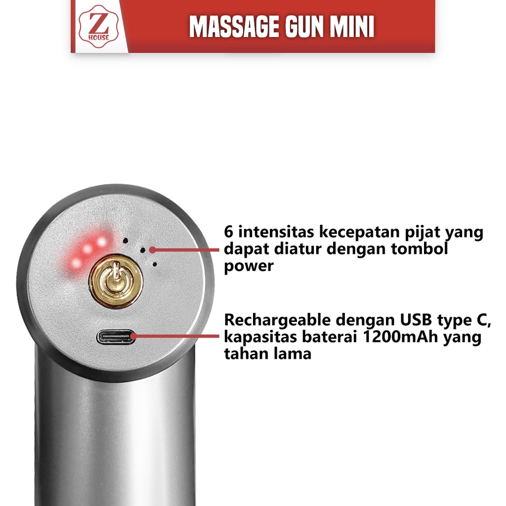 Massage Gun Deep Tissue Musle Alat Pijat Getar Terapi Otot Therapy Alat Pijat Portable Alat Pijat Elektrik Massage Gun