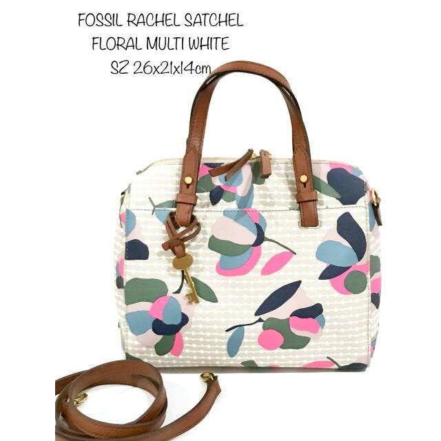 Fossil Rachel Satchel Floral Multi White