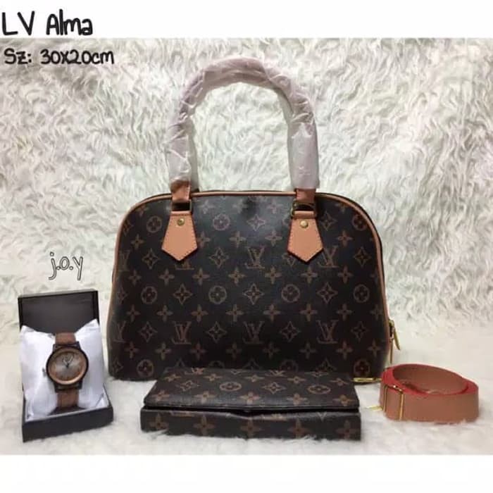 Tas Murah/Tas Wanita/Handbag/Slingbag/Tas Paket/Paket 3in1 LV Alma