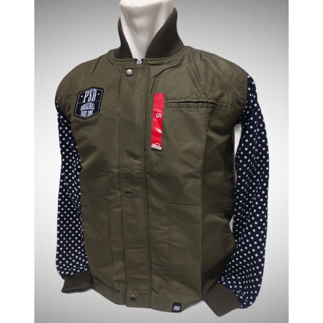 Jaket peter says denim R GREEN POLKA Ori