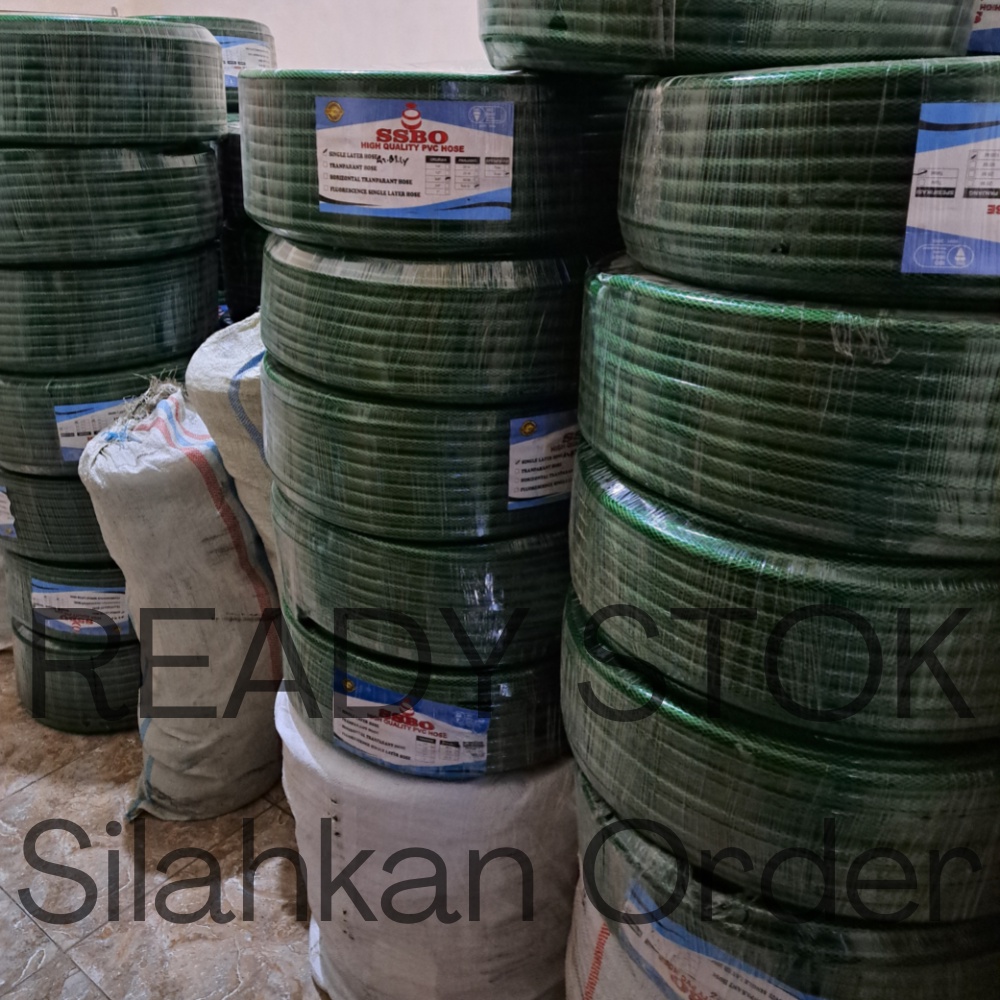 Selang Air Anti Lumut 1/2 5/8 3/4 inch 15 Meter - Selang Cuci Motor Serat Benang Elastis