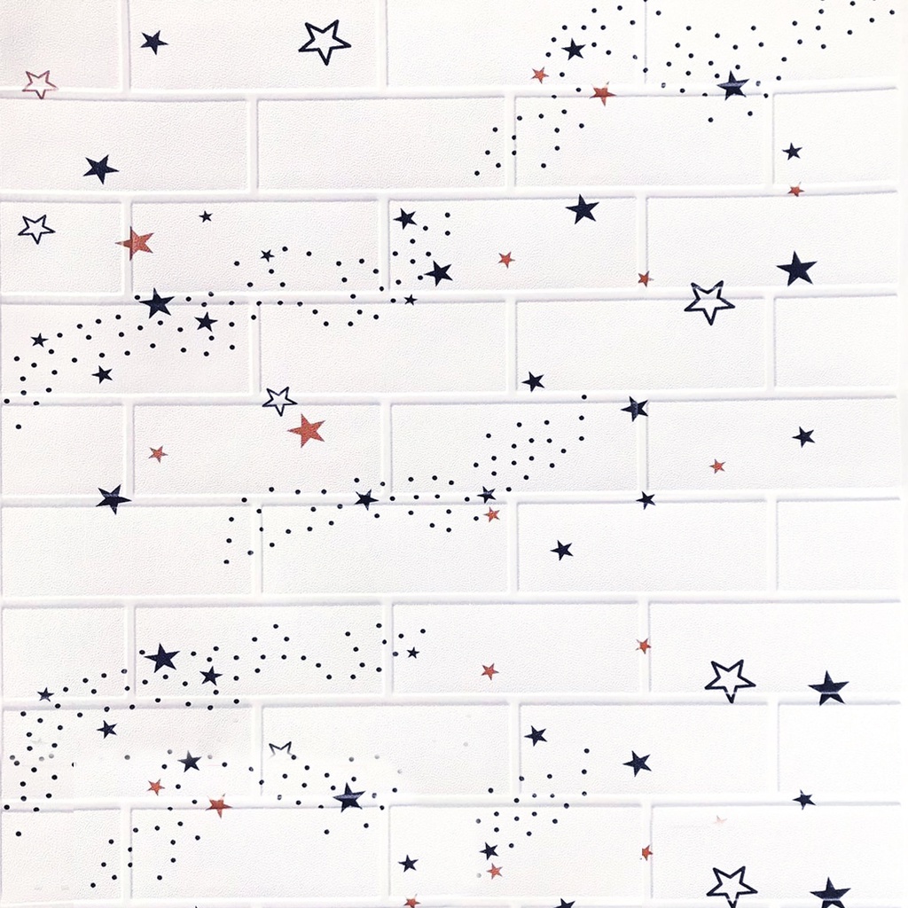 PROMO!! BUY 25 FREE 1 !! WALLFOAM 3D MOTIF ANAK-ANAK 70X77 CM / WALPAPER FOAM-Plain Brick Star 3MM