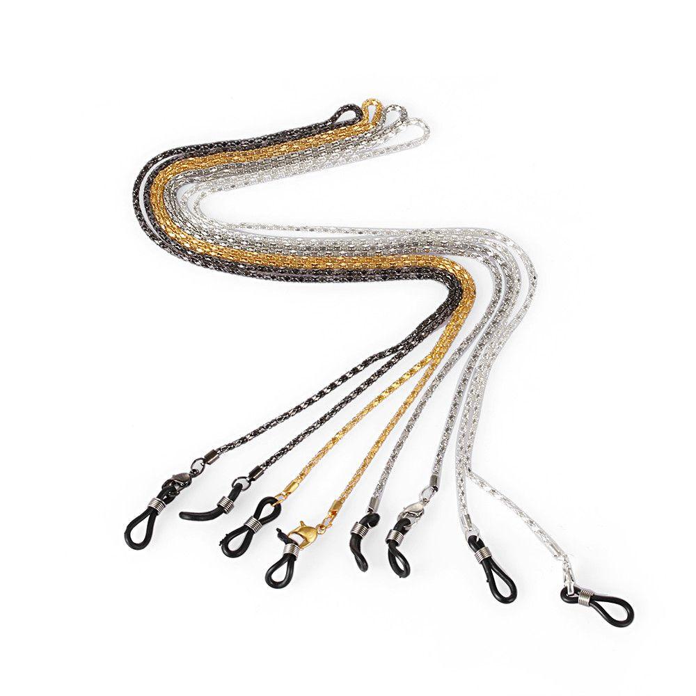 R-flower 4warna Kacamata Baca Rantai Tahan Lama Anti Hilang Unisex Metal Lanyard