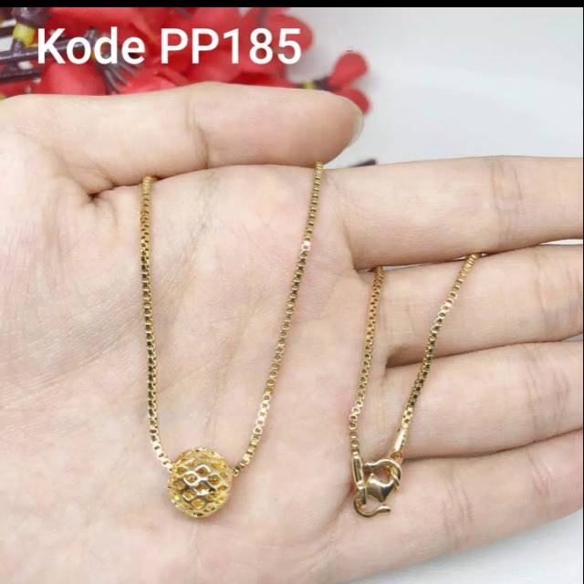 Kalung Xuping Bandul Bola Lapis Emas Asli 18k