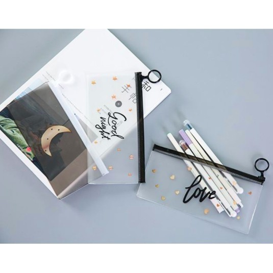 Tempat Pensil unik motif Transparan Sumikko Gurashi motif zipper-4