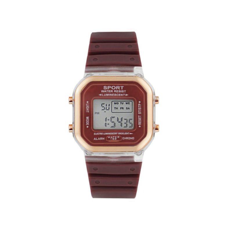 (Cod)Jam Tangan Wanita/Pria Sport Resist Digital Sergi Strap Rubber(Dikirim Jakarta)