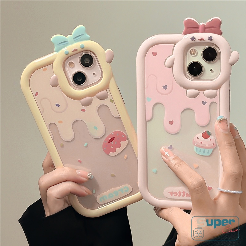 Soft Case Desain Kartun Permen Mentega Es Krim Untuk IPhone 11 12 13 14 Pro MAX XR X XS MAX 6 6S 7 8 14 Plus SE 2020