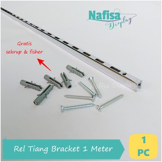 Tiang  Bracket  Rel Braket 1 Meter Penyangga Rak Dinding    Tiang  Bracket  Rel Braket 1 Meter Penyangga Rak Dinding